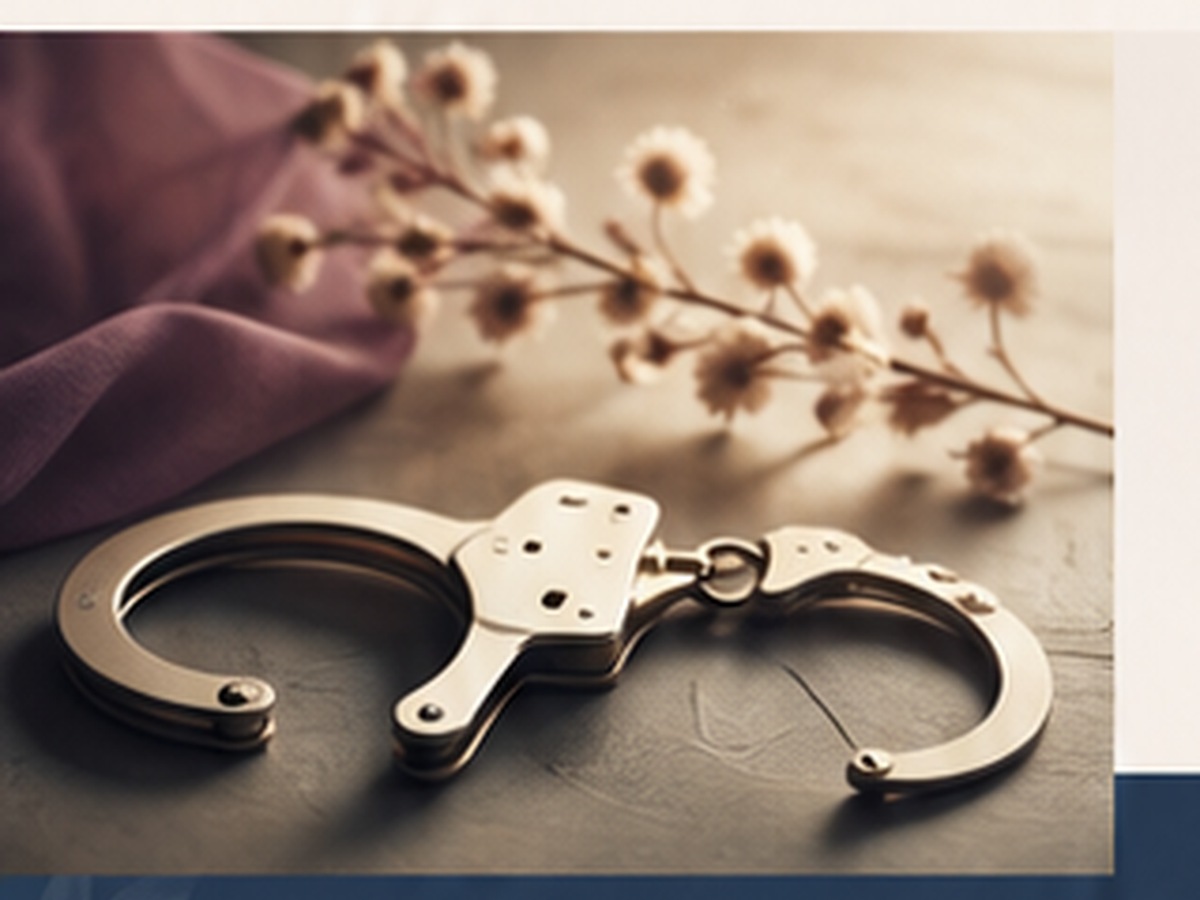 Open handcuffs arranged as a symbol of freedom